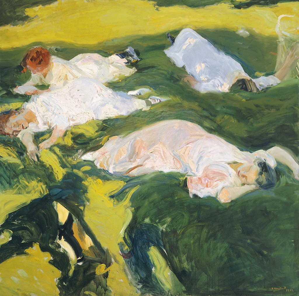 La Siesta in Detail Joaquin Sorolla